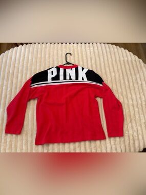 PINK Victoria's Secret Red Crewneck with Branded Neck Trim - Small